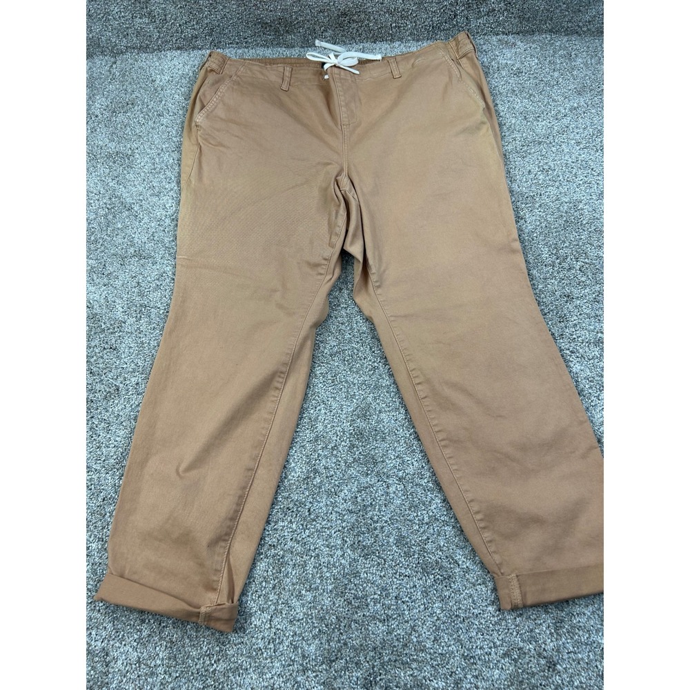 Torrid Feel The Fit Tan Brown Drawstring Crop Chino Pants Plus Size 3R #0716